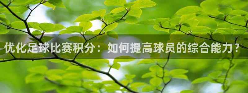  优化足球比赛积分：如何提高球员的综合能力？